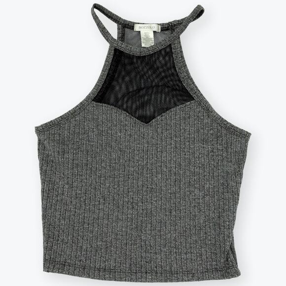 Bozzolo Black Gray Women Halter Sheer Tank S - Picture 5 of 5